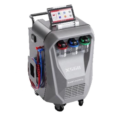 3/8HP কম্প্রেসার X568 কার এসি পুনরুদ্ধার মেশিন ফ্লাশিং ফাংশন এবং প্রিন্টারে নির্মিত সঙ্গে