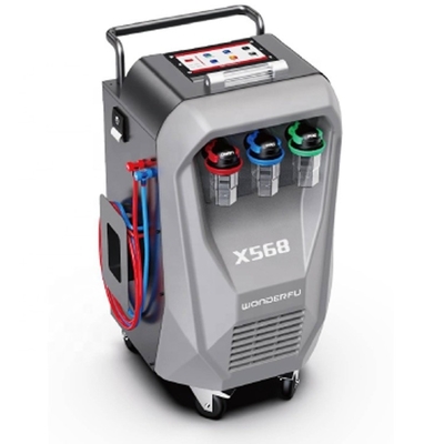3/8HP কম্প্রেসার X568 কার এসি পুনরুদ্ধার মেশিন ফ্লাশিং ফাংশন এবং প্রিন্টারে নির্মিত সঙ্গে