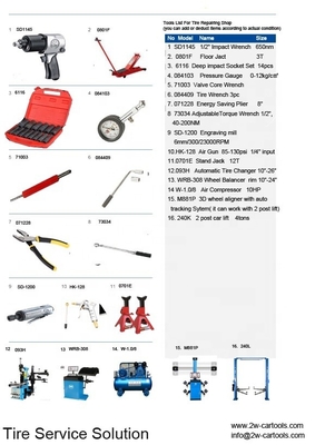 W-1.0/8 টায়ার ওয়ার্কশপ সরঞ্জাম 10HP এয়ার কম্প্রেসার এবং 12T স্ট্যান্ড জ্যাক সঙ্গে