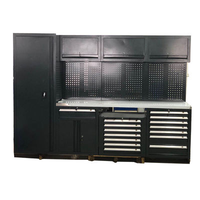 ওয়ার্কশপ স্টীল সমন্বয় সরঞ্জাম ক্যাবিনেটের জন্য চলমান বড় নতুন কালো গ্যারেজ ওয়ার্কবেঞ্চ /