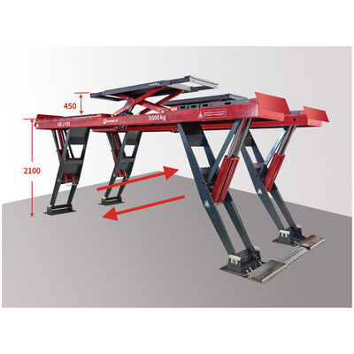 Y আকৃতির উল্লম্ব উত্থান কাঁচি গাড়ি লিফট জন্য চাকা সারিবদ্ধতা লিফট ভারী দায়িত্ব 11 সিলিন্ডার উত্তোলন ক্ষমতা 5500kgs