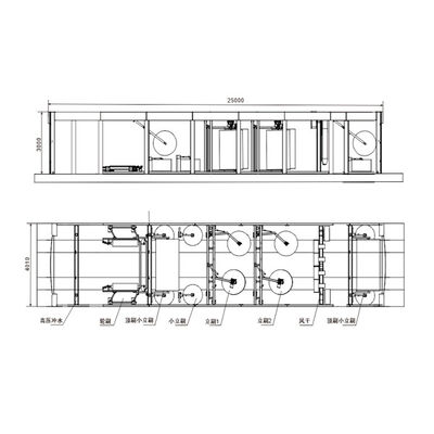 ফ্ল্যাটবেড কেবল চেইন স্বয়ংক্রিয় কার ওয়াশ সরঞ্জাম ১৪টি ব্রাশ সহ স্বয়ংক্রিয় কার ওয়াশ মেশিন ৬টি ড্রায়ার সহ